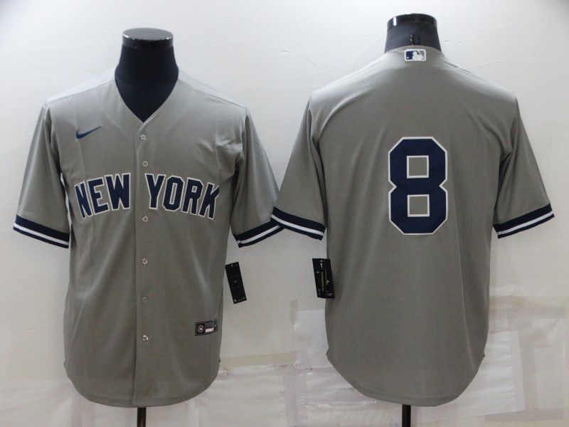 Men New York Yankees #8 No Name Grey Game 2022 Nike MLB Jersey->san francisco 49ers->NFL Jersey